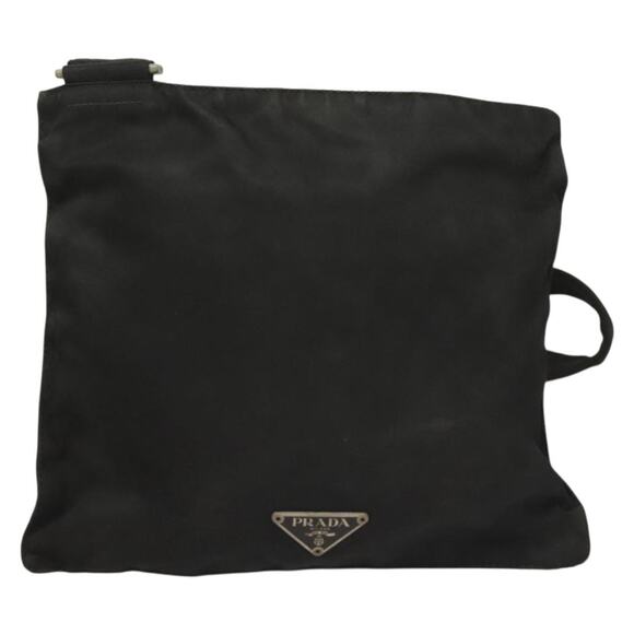 PRADA Shoulder Bag Nylon Black Silver - Picture 2 of 12